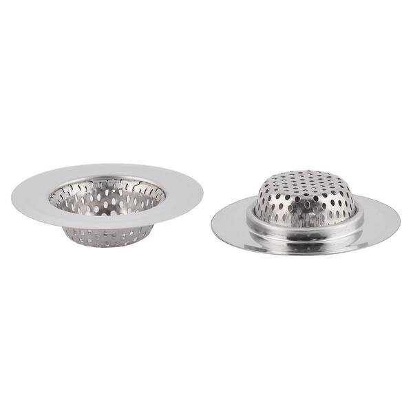 Shop Kitchen Metal Round Basin Waste Stopper Sink Drain Strainer Silver Tone 2 Pcs Free Shipping On Orders Over 45 Overstock 17592235