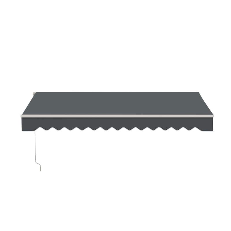 ALEKO Caribbean Motorized Patio Awning - White Frame - Charcoal Gray - 12 x 10 Feet
