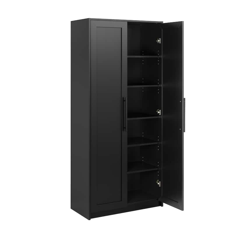 Prepac Elite Premium Home Storage Cabinet with Panel Doors 16" D x 32" W x 72" H - 32 in W x 72 in H x 16 in D