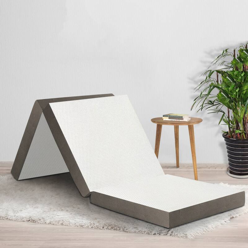 ONETAN,Folding Mattress, 3" & 4" Gel Memory Foam Portable Tri-fold Mattress
