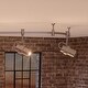 preview thumbnail 1 of 6, Luxury Modern LED Track Lighting, 12"H x 4.7"W, with Cinema Style, Swiveling Heads, Brushed Nickel Finish - 108