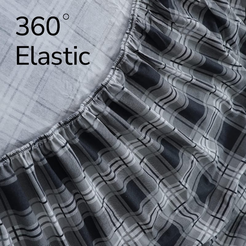 Feather & Stitch Cotton Flannel Sheets Set 4 Piece Bed Sheets Heavy Weight Bedding