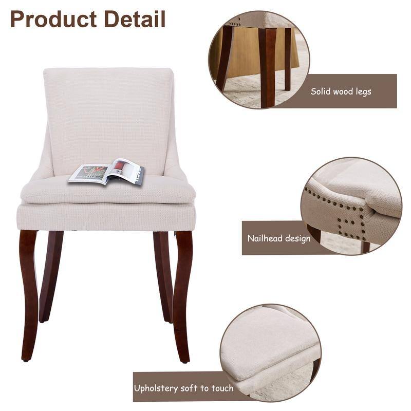 Modern Double-layer Cushioned Dining Chairs Set of 4