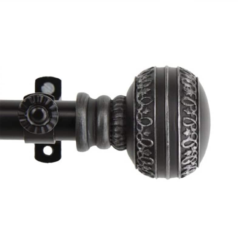 Decorative Window Curtain Rod - Tension Mount, Adjustable, Black Finish - Home Decor Hardware - 84