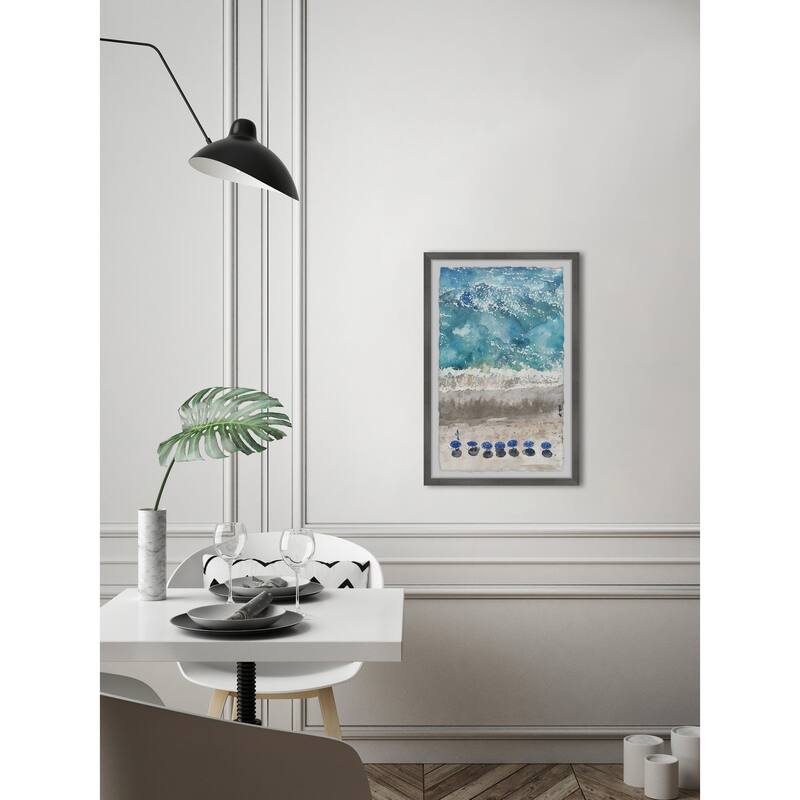 Blue Sunshade Framed Wall Art, Elegant Home Touch - Sophisticated Artwork for Refined Décor