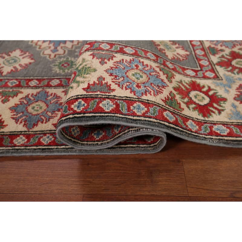 Traditional Kazak Foyer Rug Handmade Wool Carpet - 4'0" x 5'11"