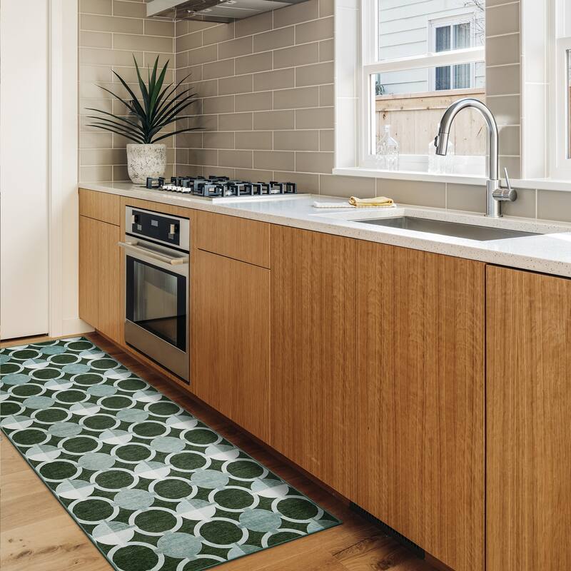 My Magic Carpet Dula Dark Sage Green Machine Washable Rug