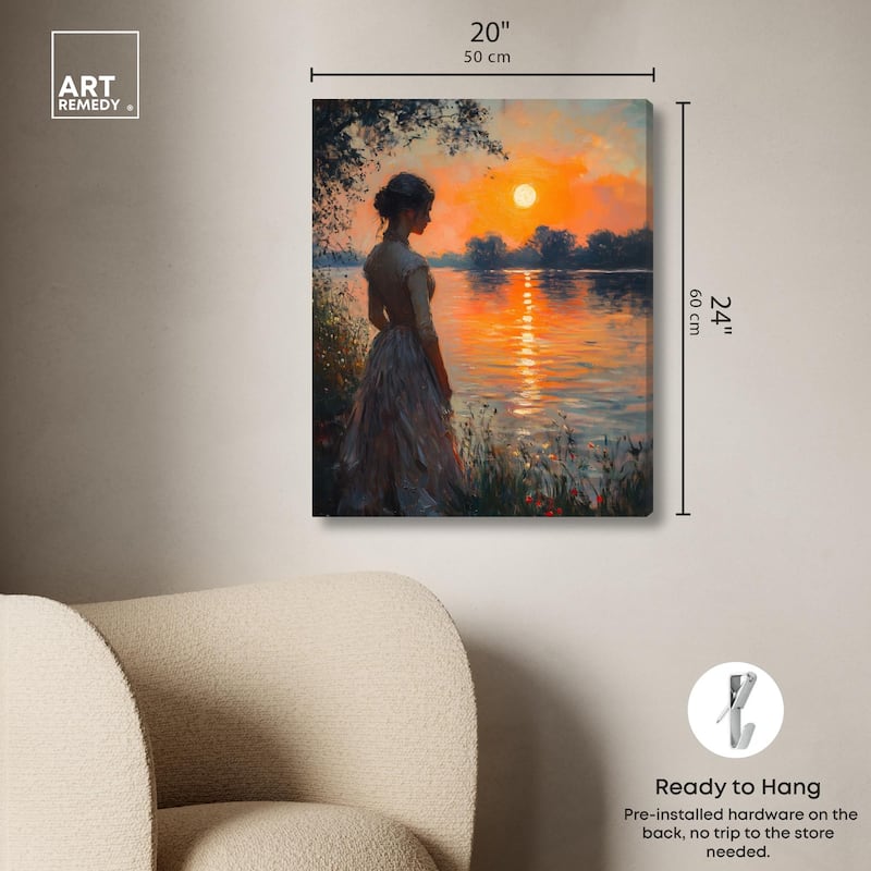 Sunset Pond Canvas by Art Remedy, Gallery Wrapped