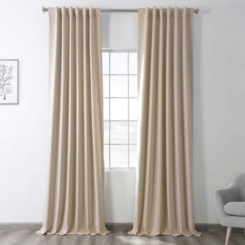 Exclusive Fabrics Eggnog Room Darkening Curtain Panel (2 Panels) - 50 x 96 - Eggnog