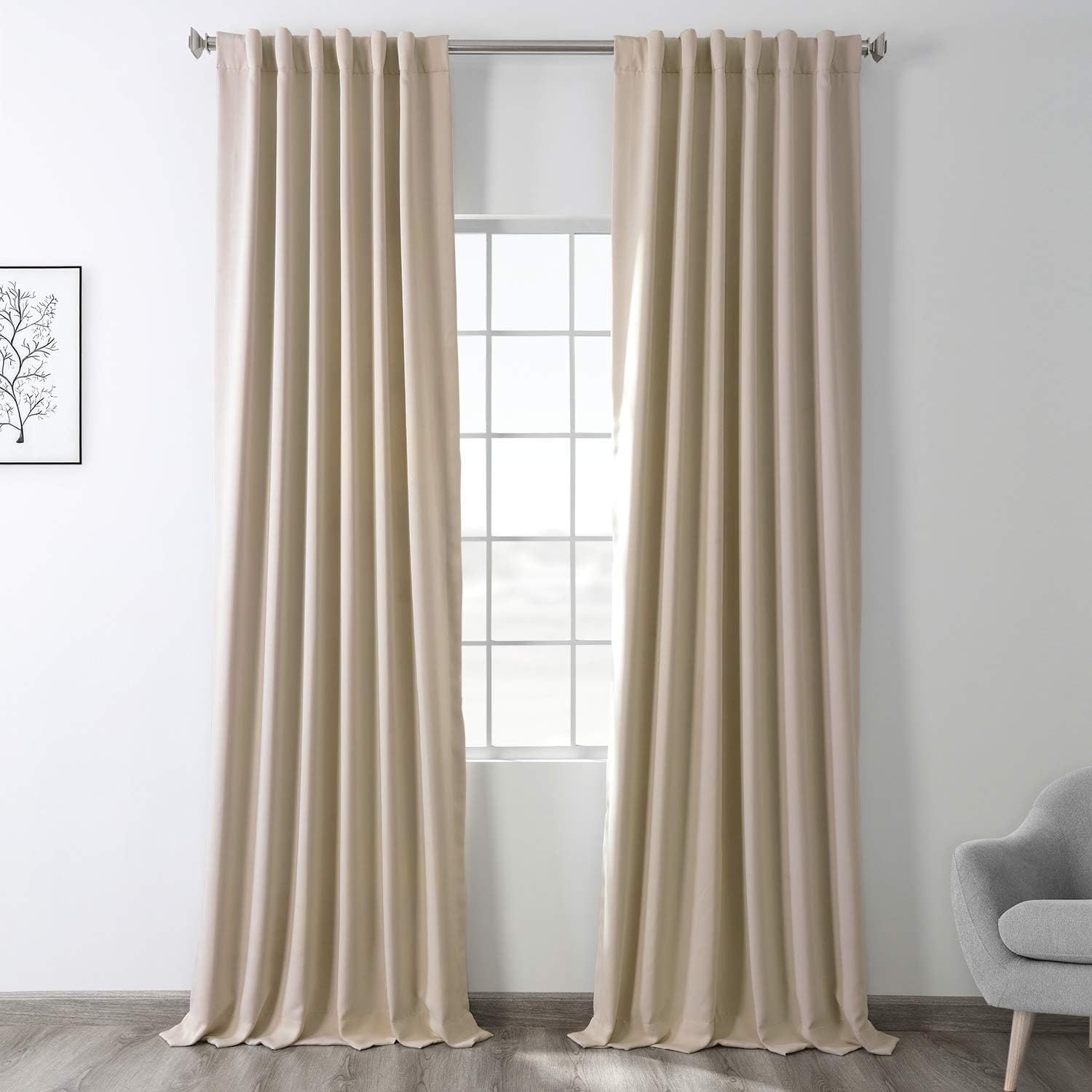 Exclusive Fabrics Eggnog Room Darkening Curtains Pair (2 Panels)