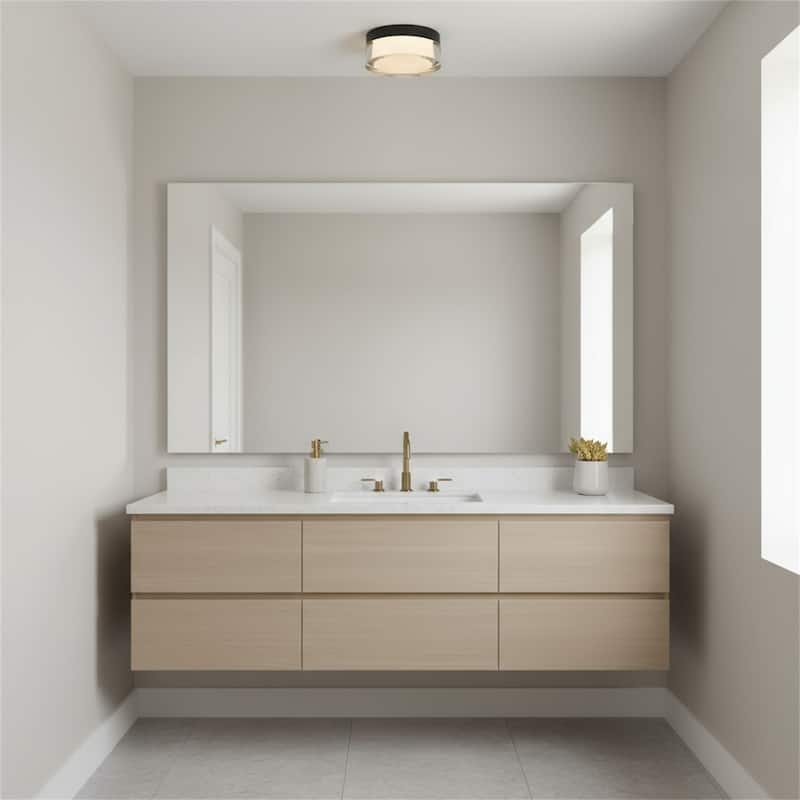 6-inch Black Inegrated LED Flush Mount