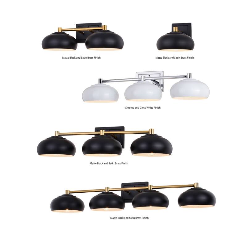 Bathroom Wall Sconce Light - Modern Dome Sconce - Black Brass Wall Lighting Fixture - 7