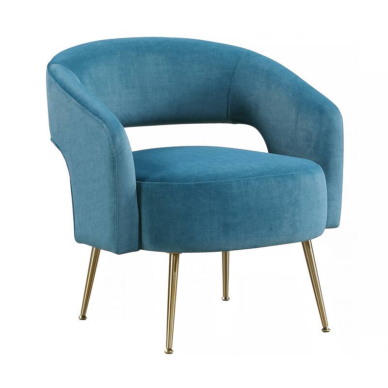 Sonoma 27.5" Velvet Accent Chair - Gold Finish Metal Legs - Dark Teal