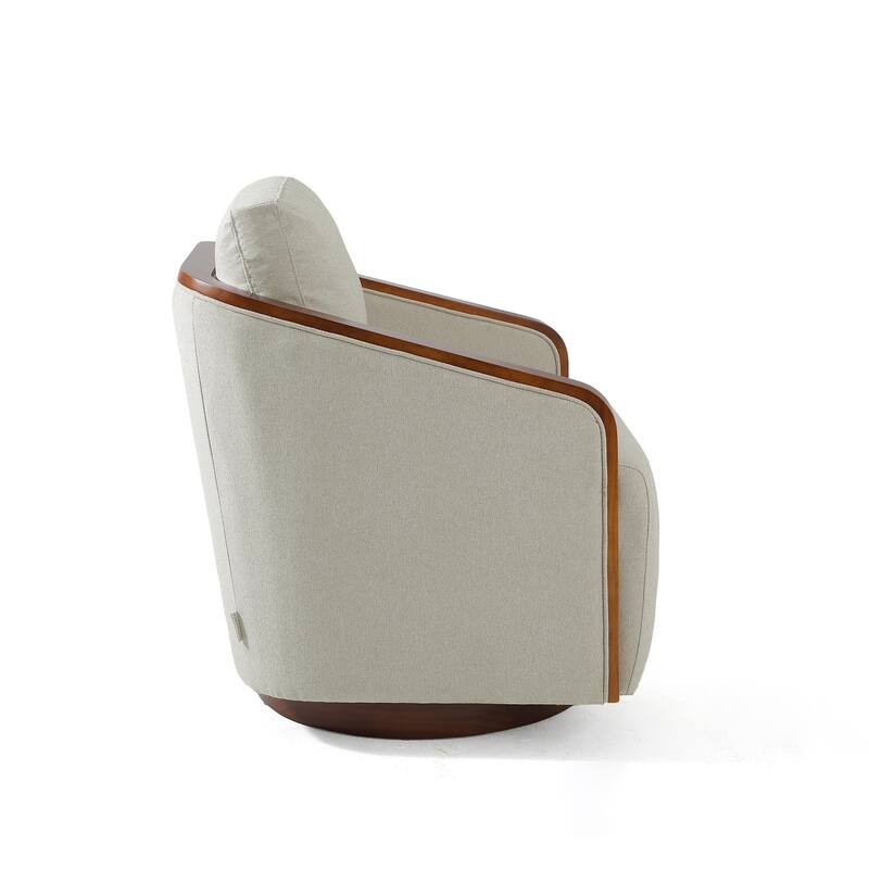 Mid-Century Modern Swivel Accent Armchair Chenille Upholstered Chairs