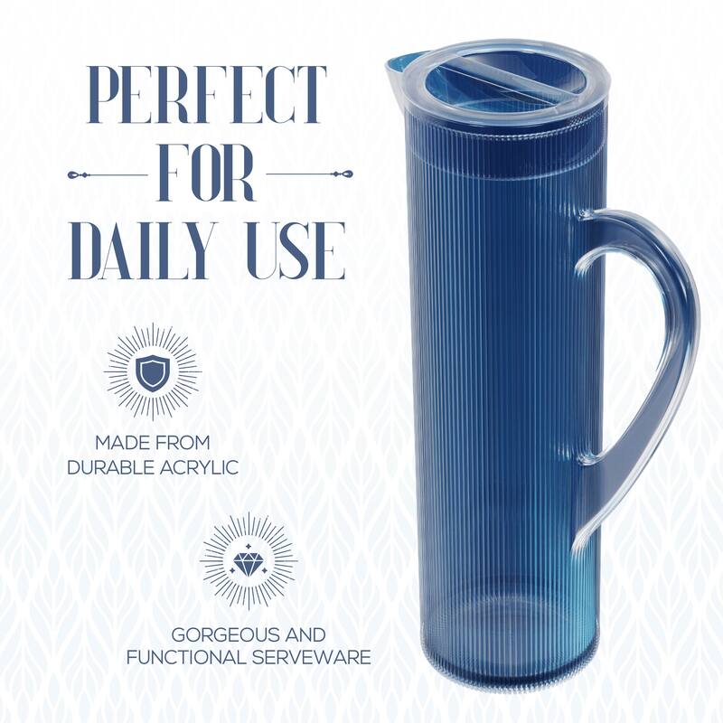 Elle Decor Acrylic Water Pitcher with Lid Iced Tea Pitcher for Fridge - 50 Ounces