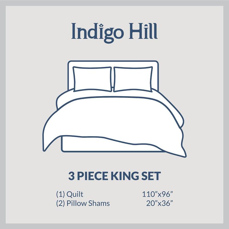 Indigo Hill by HiEnd Accents Mosaic Western Bedding Reversible Geometric Print 3 Piece Quilt Set