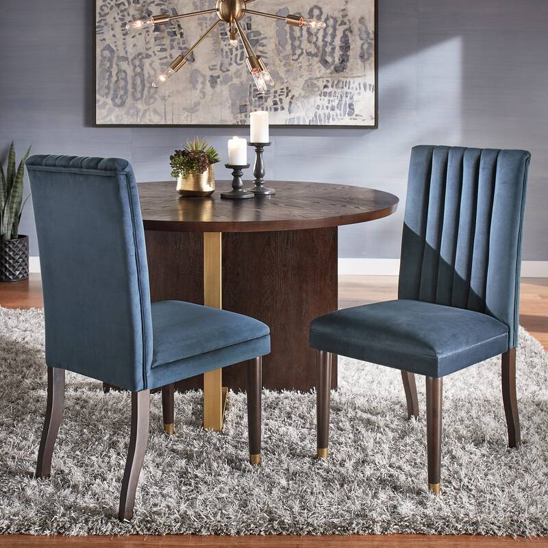Andrea Velvet Channel Back Dining Chairs (Set of 2) by iNSPIRE Q Modern