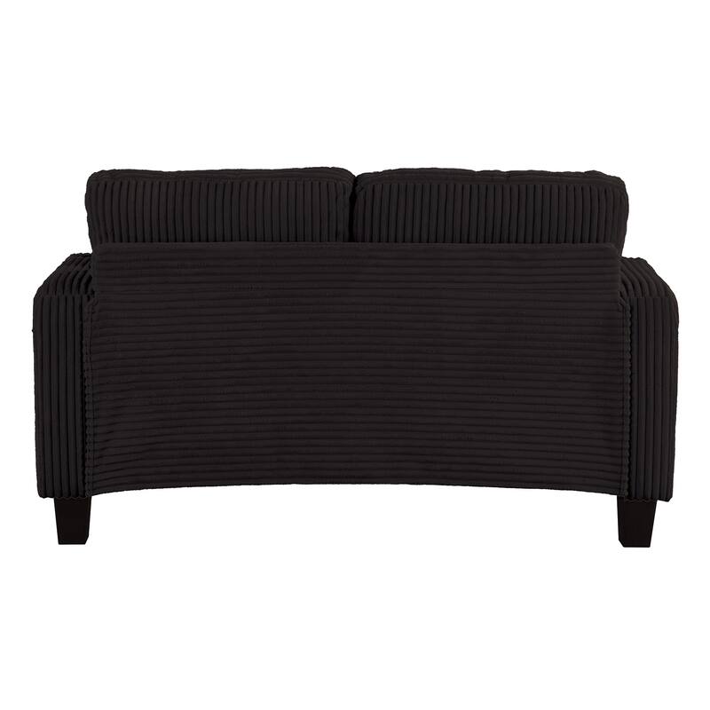 61" Contemporary Corduroy Loveseat Sofa with 2 Pillows and Cup Holder