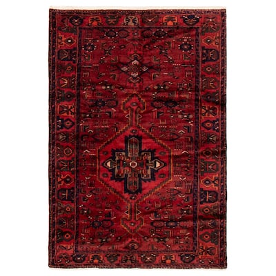 ECARPETGALLERY Hand-knotted Andelz Red Wool Rug - 4'7 x 6'5