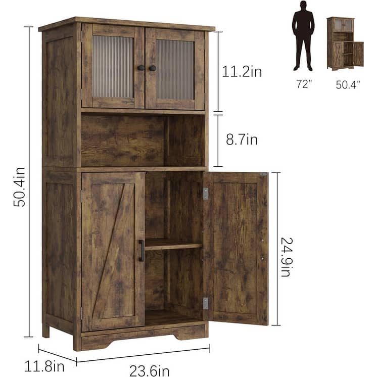Bathroom Cabinet, Storage Cabinet with Adjustable Shelves
