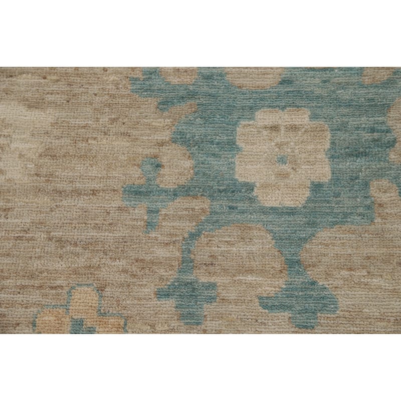Vegetable Dye Oushak Turkish Rug Hand-Knotted Transitional Wool Carpet - 7'11"x 9'7"