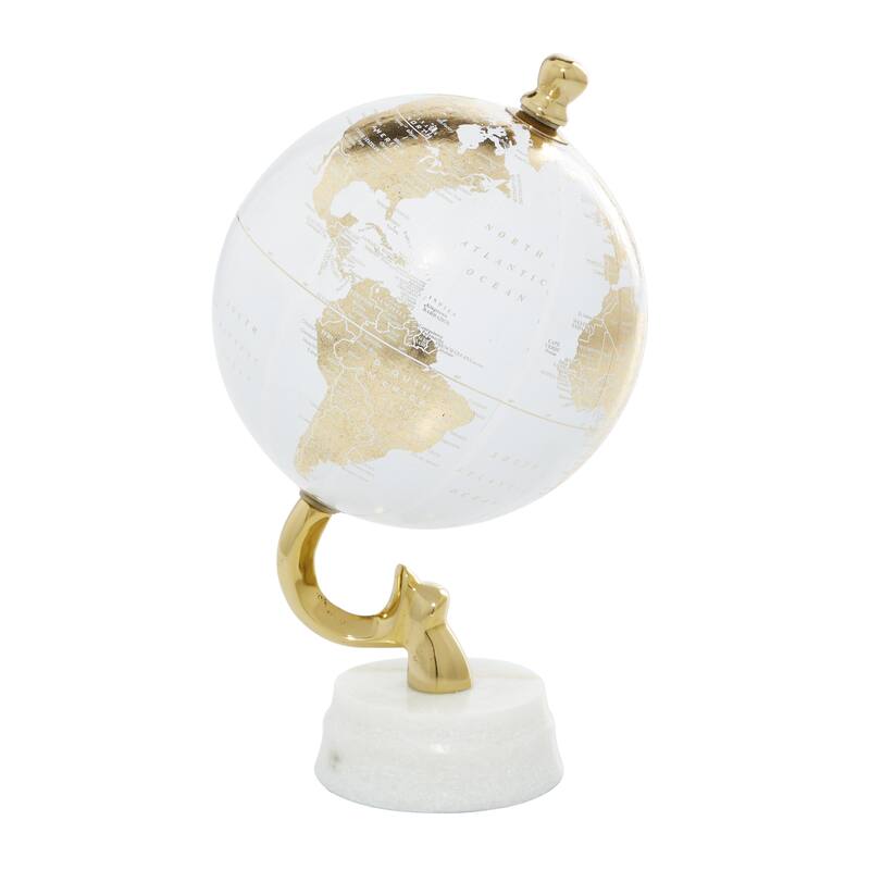 Gold Aluminum Globe with Marble Base