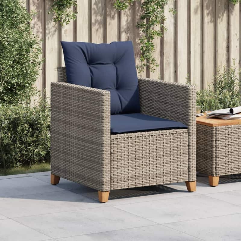 vidaXL Garden Chair Grey PE rattan