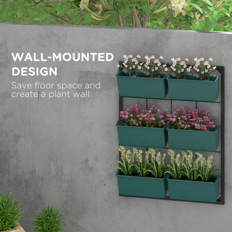 Outsunny 3-Tier Wall Planter with 6 Pots