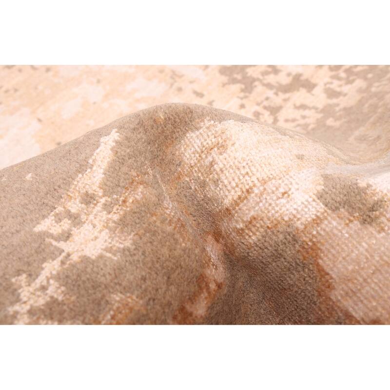 ECARPETGALLERY Hand-knotted Legacy Brown Silk, Wool Rug - 2'7 x 12'0