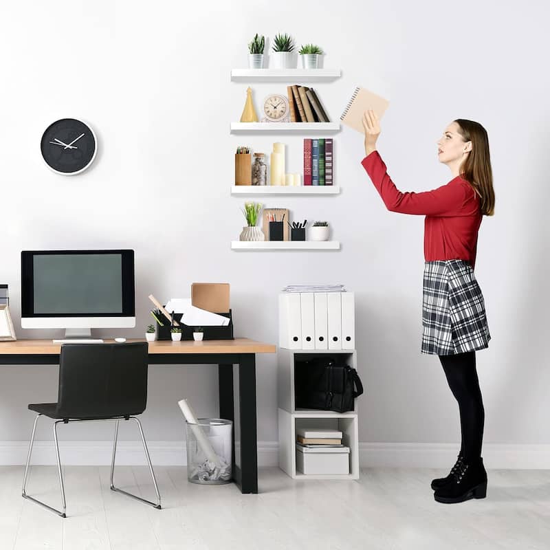 Wall Mounted Bookshelf (4 Pack) - 16.25 in L x 5.50 in W