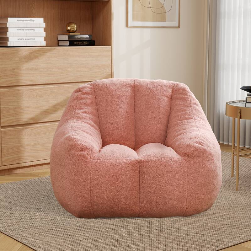 Upholstered Bean Bag Chair,Modern Lazy Floor Sofa Chair