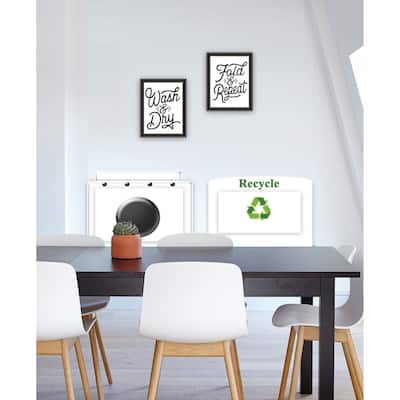Trendy Decor 4U "Laundry Collection" Printed Framed Wall Art by Lettered & Lined