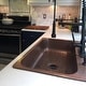preview thumbnail 6 of 11, Angelico Copper 33" Single Bowl Drop-In Kitchen Sink with 4 Holes