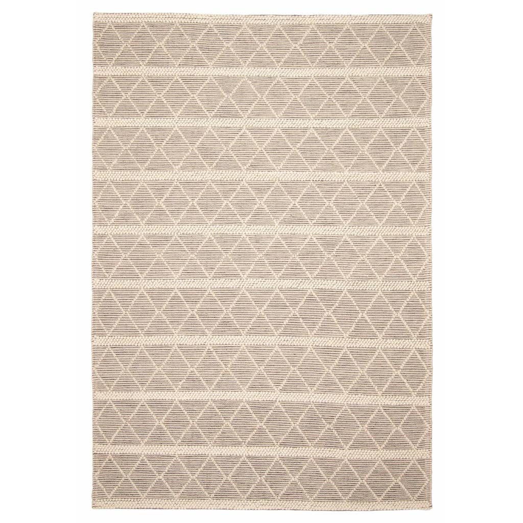 ECARPETGALLERY Braid weave Sienna Grey Wool Rug - 6'0 x 8'11