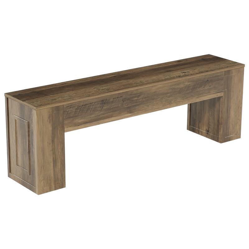 Entryway Shoe Bench, 55" Farmhouse Wooden Kitchen Table Bench - 11.81" D x 55.11" W x 17.72" H