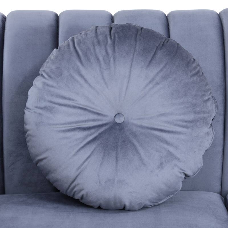 Modern Upholstered Single Sofa with Ergonomic Back & Solid Wood Legs