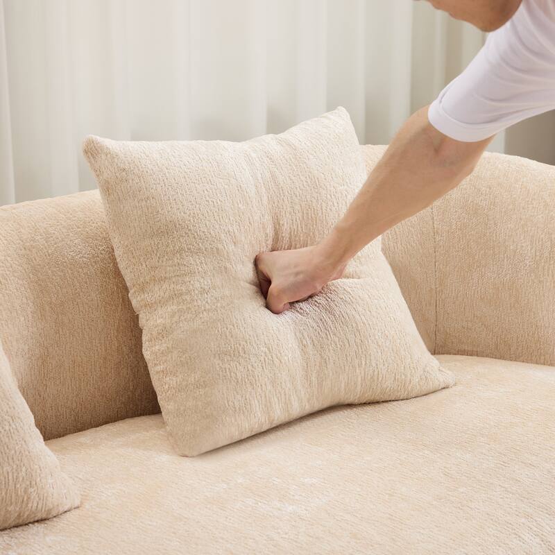 Versatile Loveseat Sofa Couch for Living Room Bedroom, Comfortable Curved Loveseat Sofa with Round Armrests
