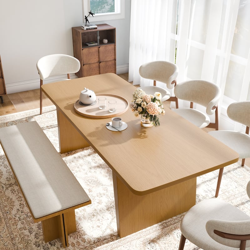 Solid Wood Square Dining Table for 8 People Nordic style - 79*36