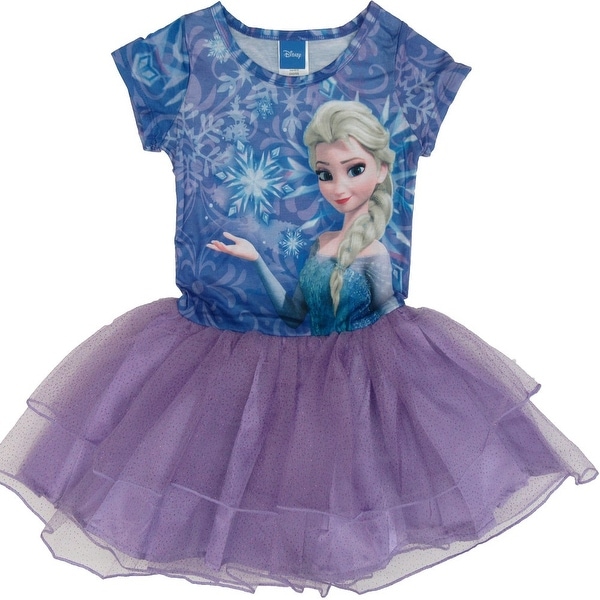 Shop Disney Little Girls Purple Blue Frozen Elsa Print Short