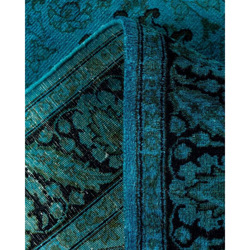 Fine Vibrance, One-of-a-Kind Hand-Knotted Runner Rug - Blue, 3' 0" x 9' 10" - 3' 0" x 9' 10"