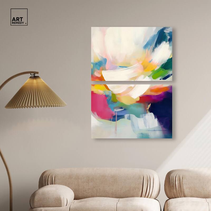 Riot of Color I Canvas Set of 2 by Art Remedy, Gallery Wrapped