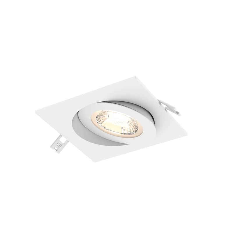 Pivot 4 Inch Square 5CCT LED Recessed Gimbal - 4 Inch - White