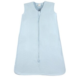 Touched by Nature Baby Boy Organic Cotton Sleeveless Wearable Solid Color Sleeping Bag, Sack, Blanket, Solid Lt. Blue