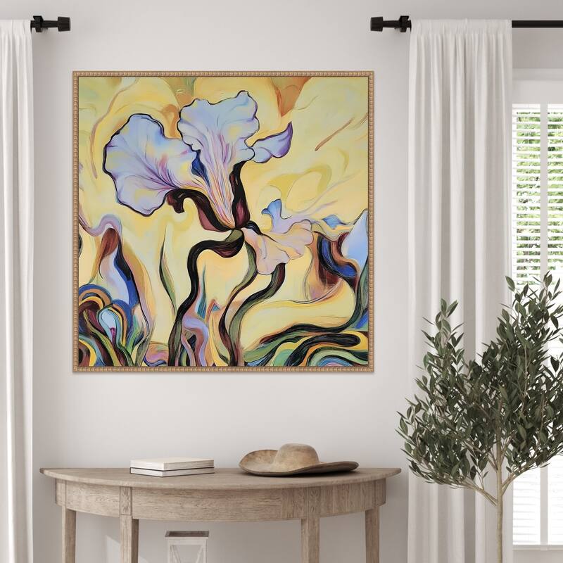 Iris In Mallorca by Elena Avanesova Framed Canvas Wall Art Print