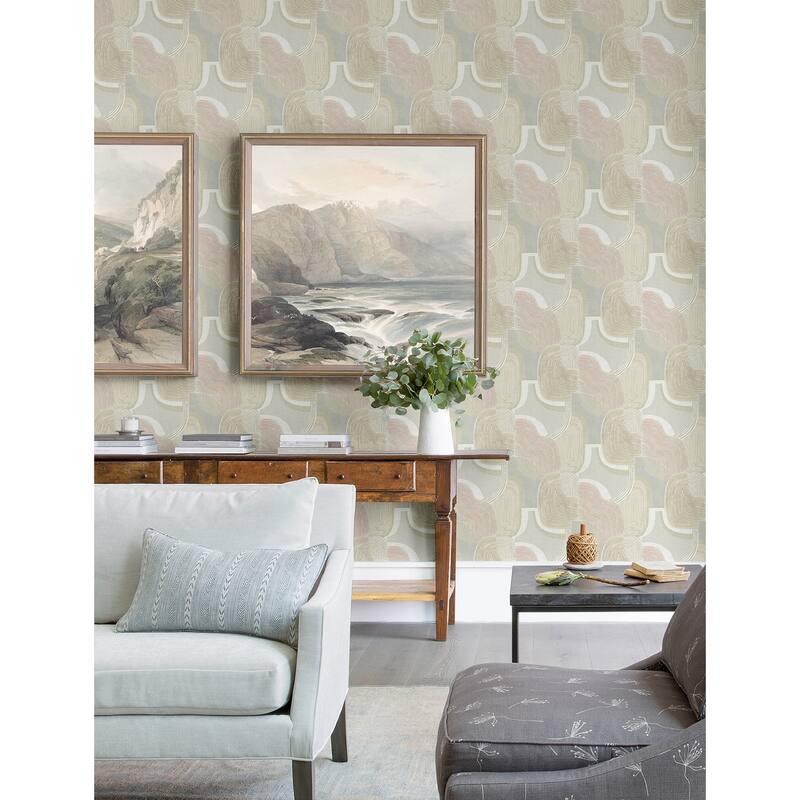A-Street Prints Hollace Mauve Geometric Wallpaper