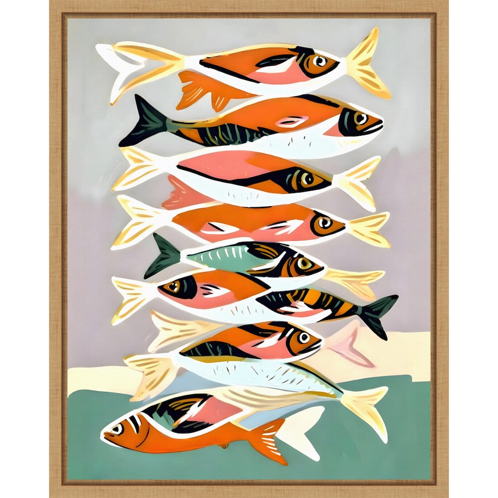 Sardines Meetup by Uma Gokhale Framed Canvas Wall Art