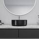 Altair 14 x 14 in. Round Black Finish Ceramic Vessel Bathroom Vanity Sink