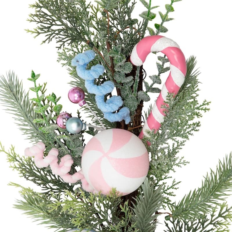 Pastel Bows and Ornaments Artificial Christmas Garland - 6' x 7" - Unlit