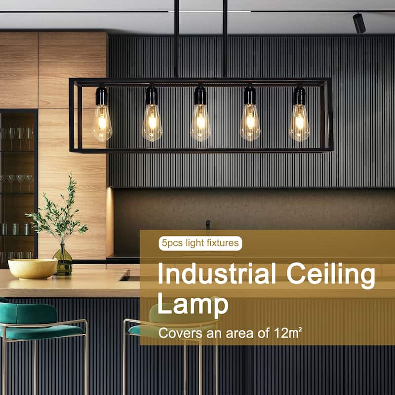 Farmhouse Pendant Chandelier 5 Light Dining Room Light Fixture Island Lighting