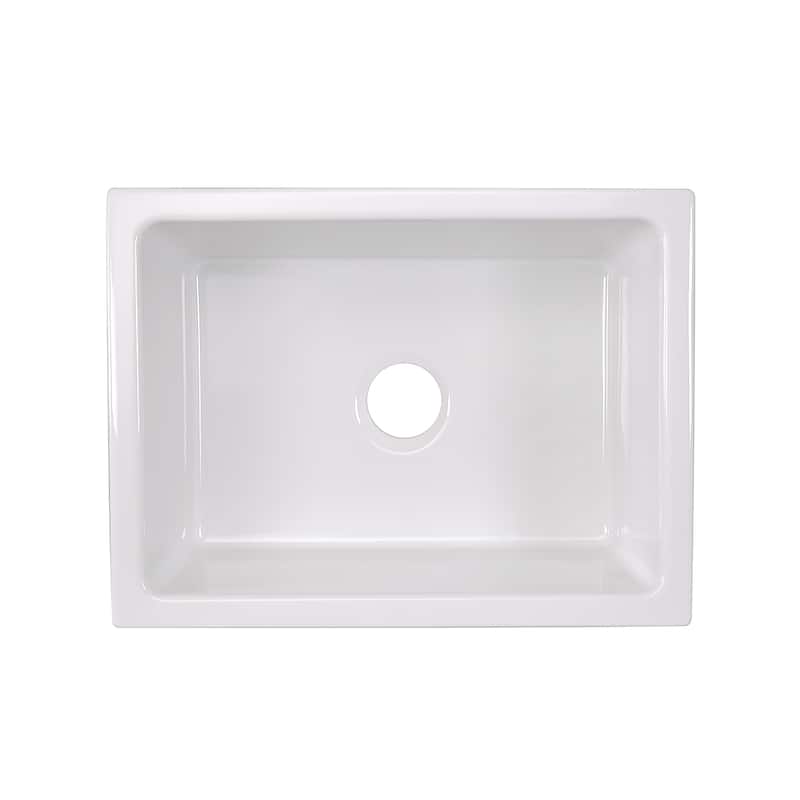 Highpoint Collection 24-inch Single Bowl Reversible Fireclay Farmhouse Kitchen Sink